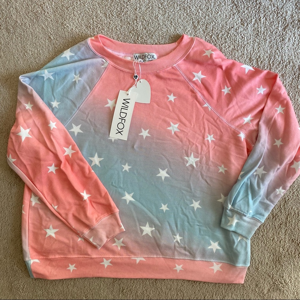 Wildfox star spangled sommers sweatshirt size L NWT